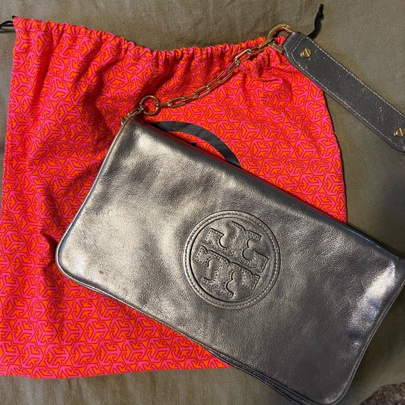 Tory Burch Handbags - Tory Burch Clutch, Silver
